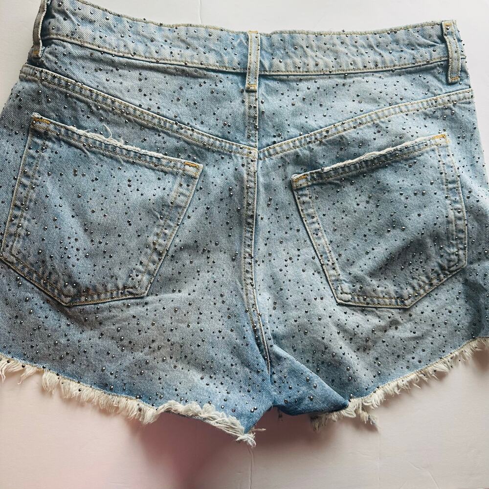 **SUMMER SALE** Zara Embellished Cut Off Shorts - Size 8 - Picture 3 of 6